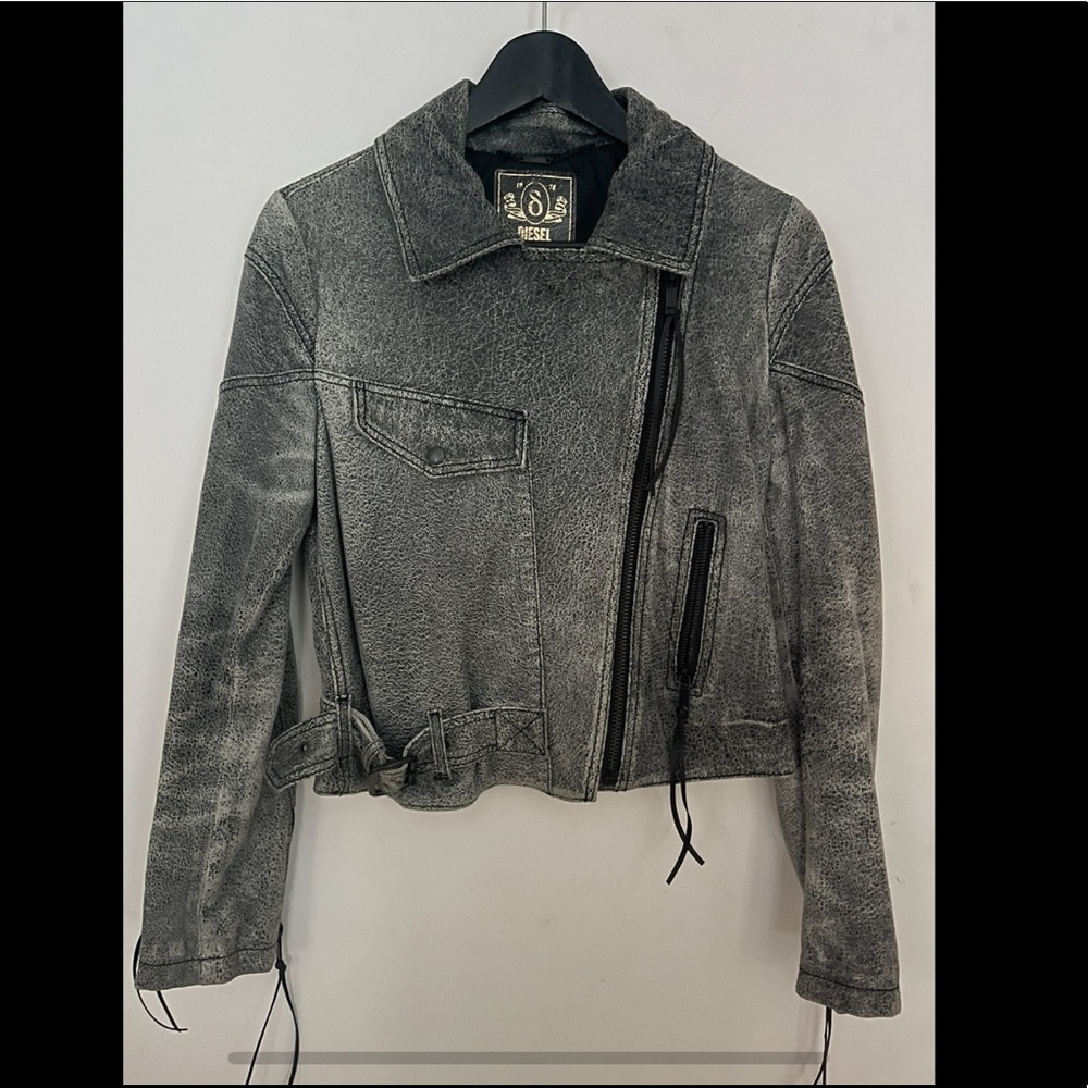 Diesel cracked leather jacket